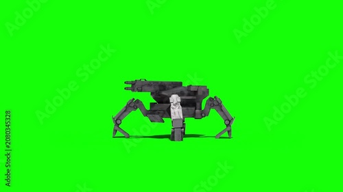 Security Guard Robot Animation on Green Screen – Ready-to-Use Cinematic VFX Asset 4K