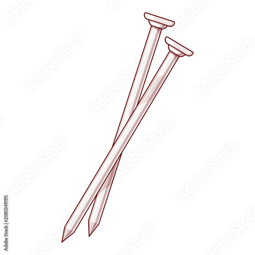Two Metal Nails illustration cartoon