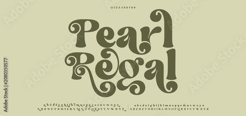 Pear Regal Abstract Fashion font alphabet. Minimal modern urban fonts for logo, brand etc. Typography typeface uppercase lowercase and number. vector illustration