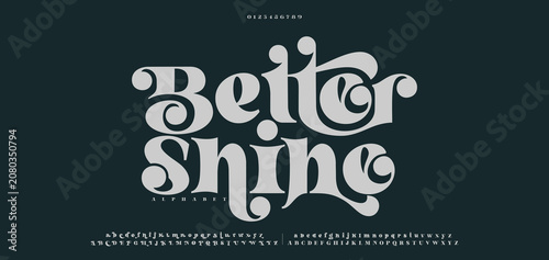 Better Shine Elegant modern beauty logo alphabet font. Typography beautiful fashion luxury classic letters serif italic fonts decorative wedding vintage blossom logos. vector illustration 