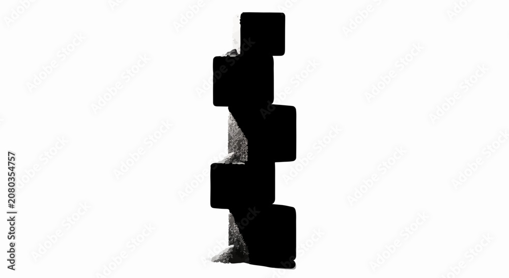 Fototapeta premium Abstract stacked geometric shapes creating a sense of balance and structure