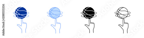 Basketball Icon Set Multiple Style