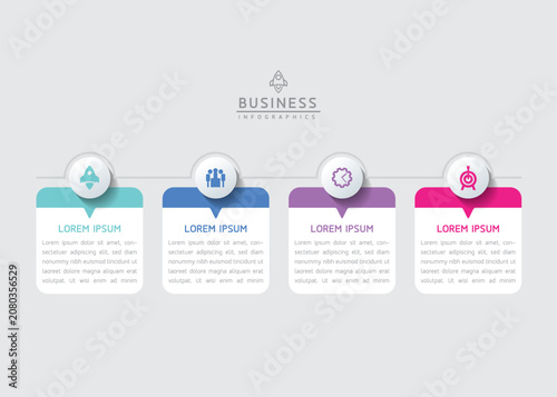 Vector infographic template showing steps or processes for business presentations and design creation.