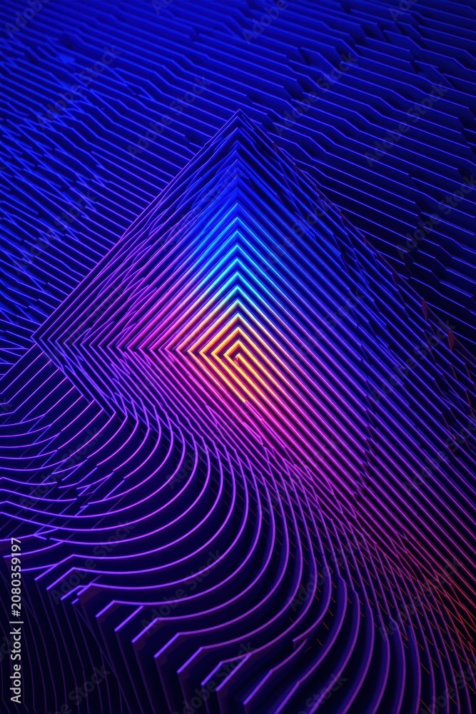 Fototapeta premium Vibrant neon hues blend and flow across a digital canvas, creating an electrifying gradient effect