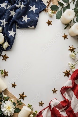 Decorative Arrangement With Stars and Candles for a Celebration or Event