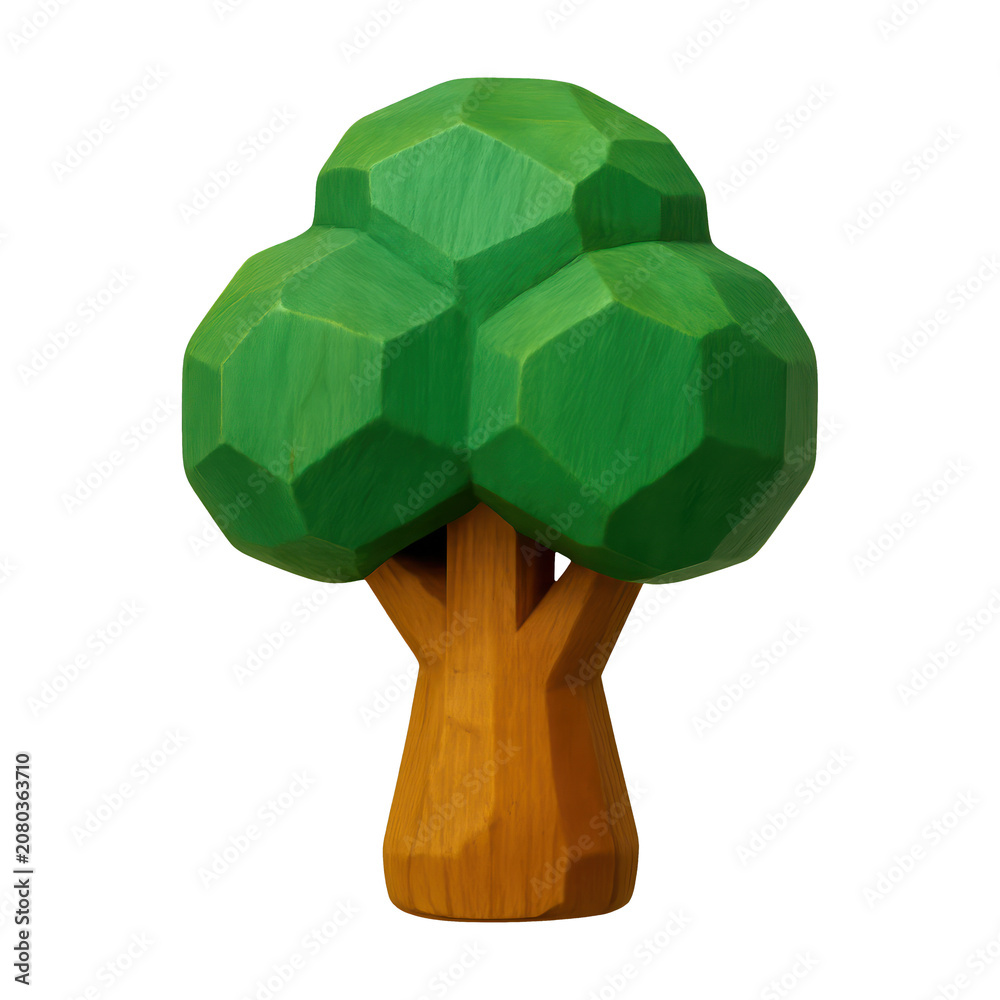 Fototapeta premium PNG Stylized wooden tree illustration.