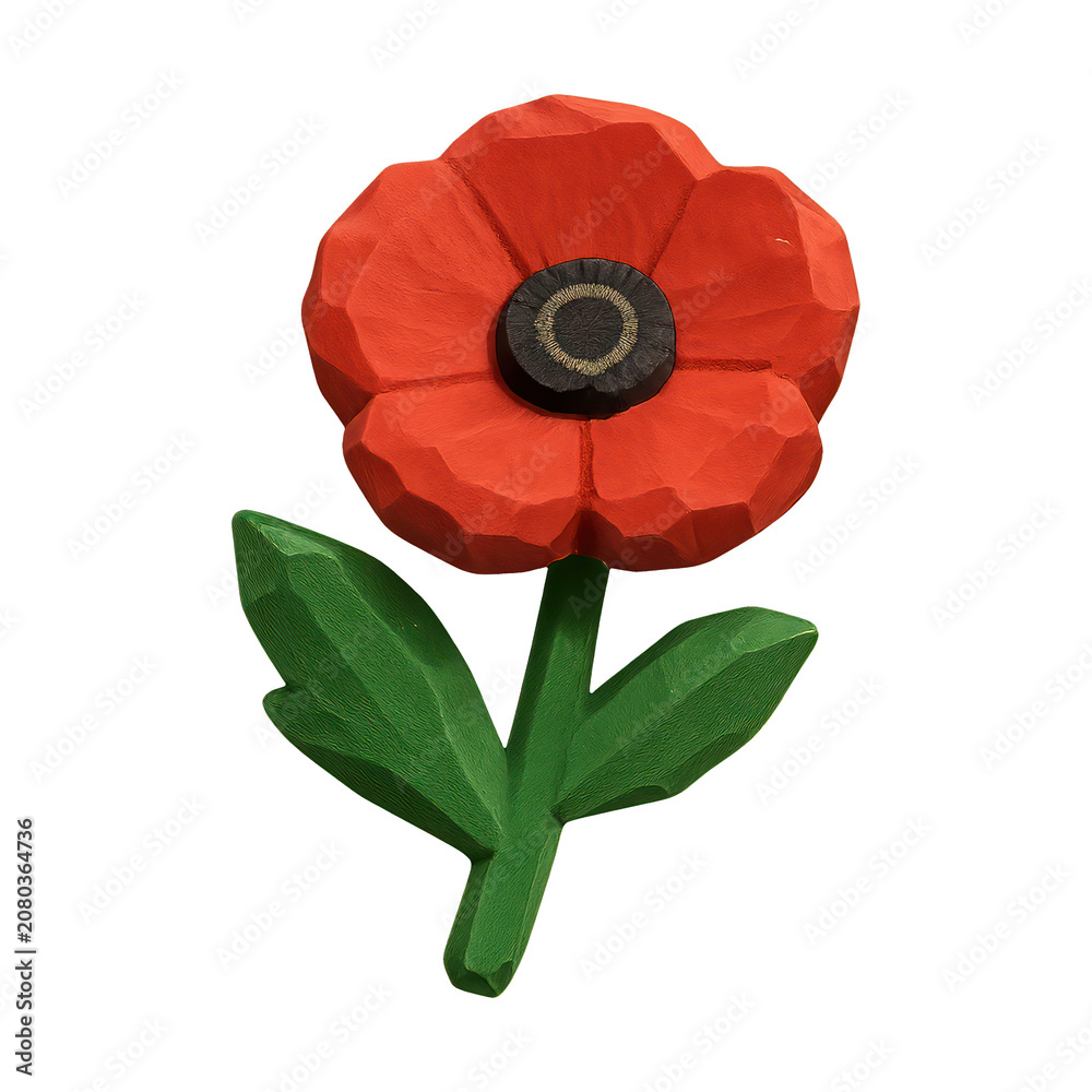Fototapeta premium PNG Vibrant carved wooden flower