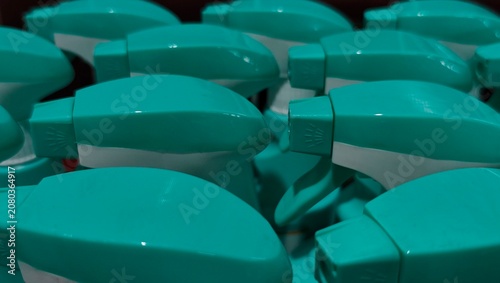 blue plastic chairs