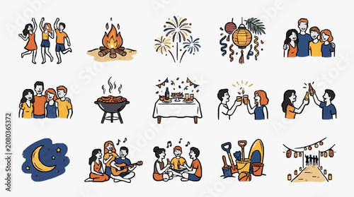 Photography Vector illustration set of diverse animals and creatures.