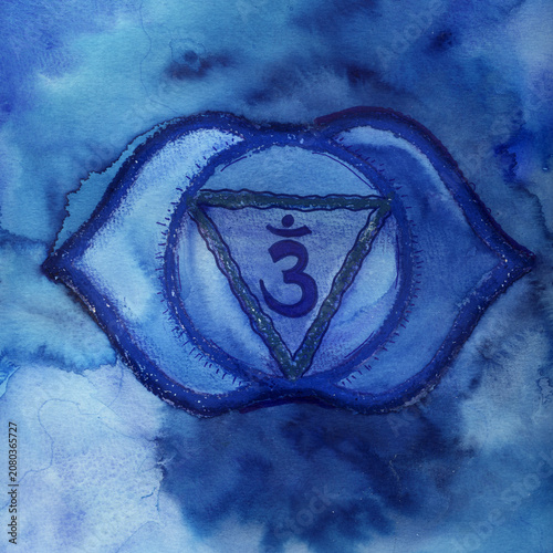 Foto Glowing indigo Third Eye Chakra (Ajna)