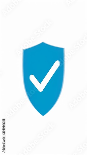 Simple blue security shield icon on white background.