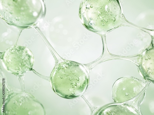 Soft Green Cellular Molecule Cluster