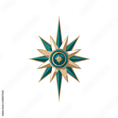 Flat Compass Rose Vector Illustration