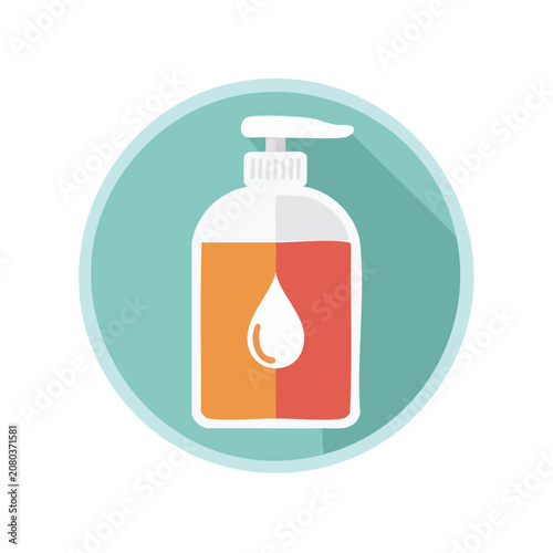 Flat icon of a soap dispenser with pump