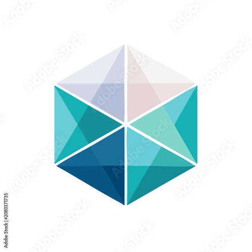Low Poly Geometric Crystal Vector