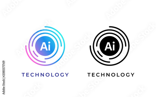 Modern AI Technology Logo Icon Vector
