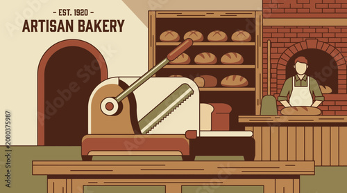 Canvastavla Bread Slicer Machine in Traditional Artisan Bakery Setting