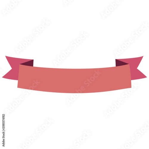 Curved Ribbon Banner Flat Vector Illustration