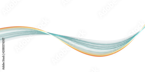 Abstract Teal and Orange Flowing Wave