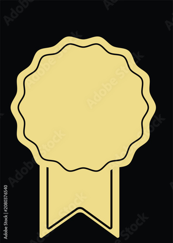 badge and label collection with metallic reflections. Gold Badge Logo. Check mark tick verification icon. Gold luxury labels. High-quality badges with gold stars and ribbons for product evaluation