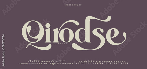 Canvastavla Qirodse Beauty Luxury font alphabet logo