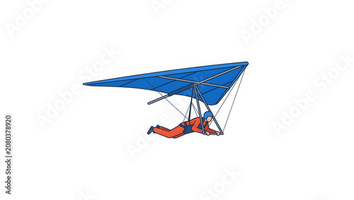 Картината върху платно Man flying on hang glider
