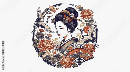Vintage portrait of a woman with floral headpiece and jewelry.