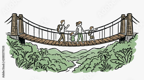 Vintage steam locomotive pulling passenger cars on bridge.
