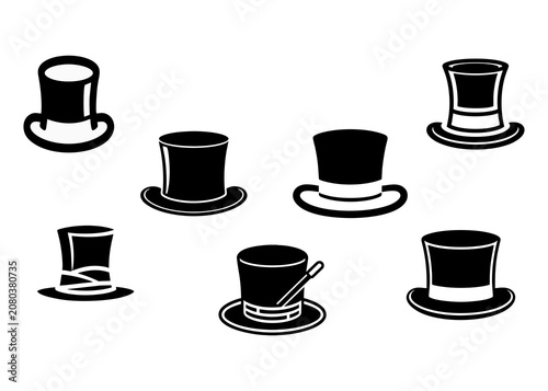 Fotografie Black and white magic hat icon