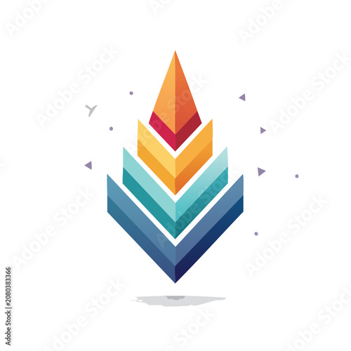 Layered Gradient Geometric Mountain Vector