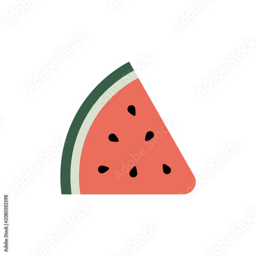 Watermelon slice flat vector illustration