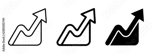 Growth Chart Icons, Upward Trend Arrows, Business Analytics Symbols, Financial Progress Vectors, Data Visualization Elements, Stock Market Icons, Performance Metrics Graphics