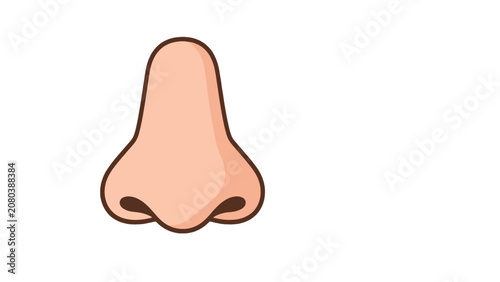 Bild auf Leinwand Human nose icon with scent lines isolated on white background