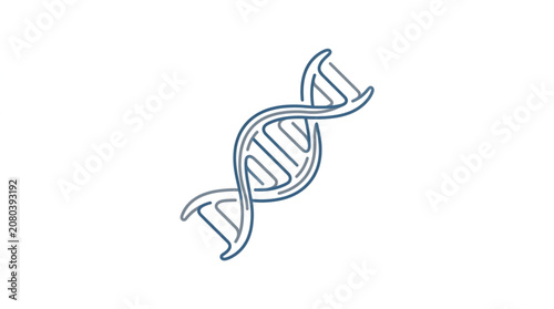 Obraz na plátne Stylized DNA double helix illustration on white background.