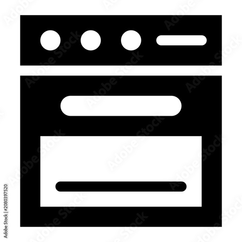Oven Solid Icon, Kitchen Appliance, Cooking Stove, Baking