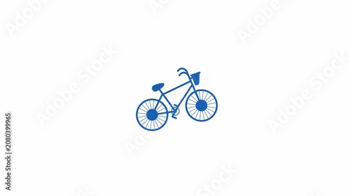 Bicycle Icon Animation 4K Seamless Loop with Alpha Channel