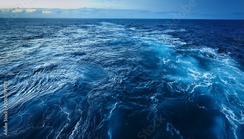 Blue Ocean Water Displays Texture And Movement In Natural Form