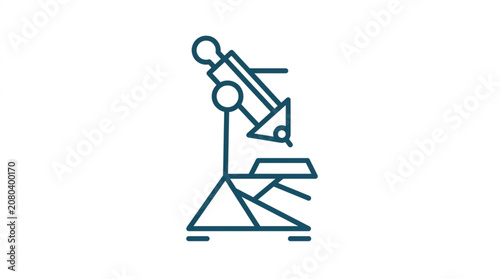 Картината върху платно Simple Line Art Icon of a Microscope.