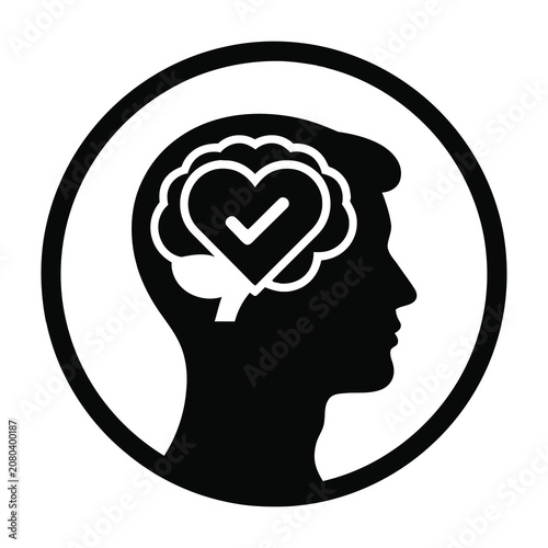 Heartfelt Mind Concept with Checkmark