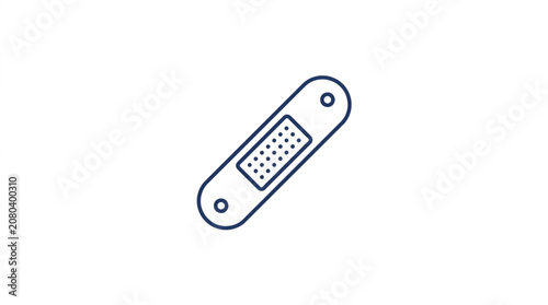 Simple Line Drawing of a Medical Bandage.