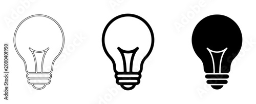 Quadro su tela Lightbulb Icons Set: Idea Generation, Innovation, and Solutions