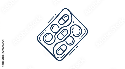 Photos Pill blister pack with capsules and tablets illustration.