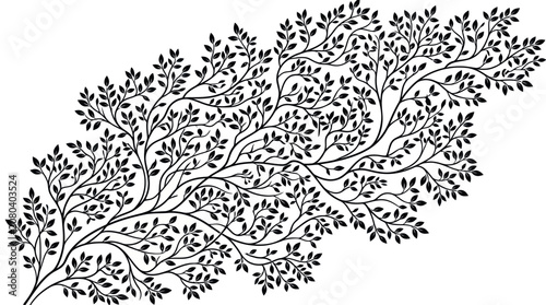 Fotografie Detailed bushy tree branch with dense foliage.