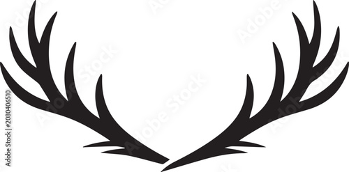 Tableau sur toile Black stylized feather or palm frond vector illustration Vector