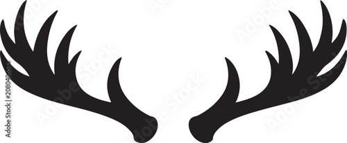 Fotografie Black antler icon with tines in stylized vector design Vector