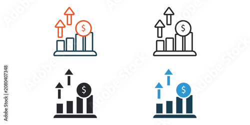 stock icons outline and Flat Style,transparent background