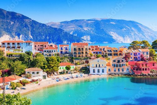 Kefalonia, Greece. Colorful village of Assos in Kefalonia.