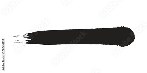 Foto Bold black paint brush stroke isolated on transparent background for modern grap