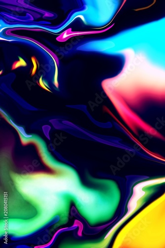 Abstract Swirls of Neon Colors