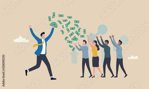 Fotografía Success wealthy profit and earning, FED stimulus monetary policy concept, happy